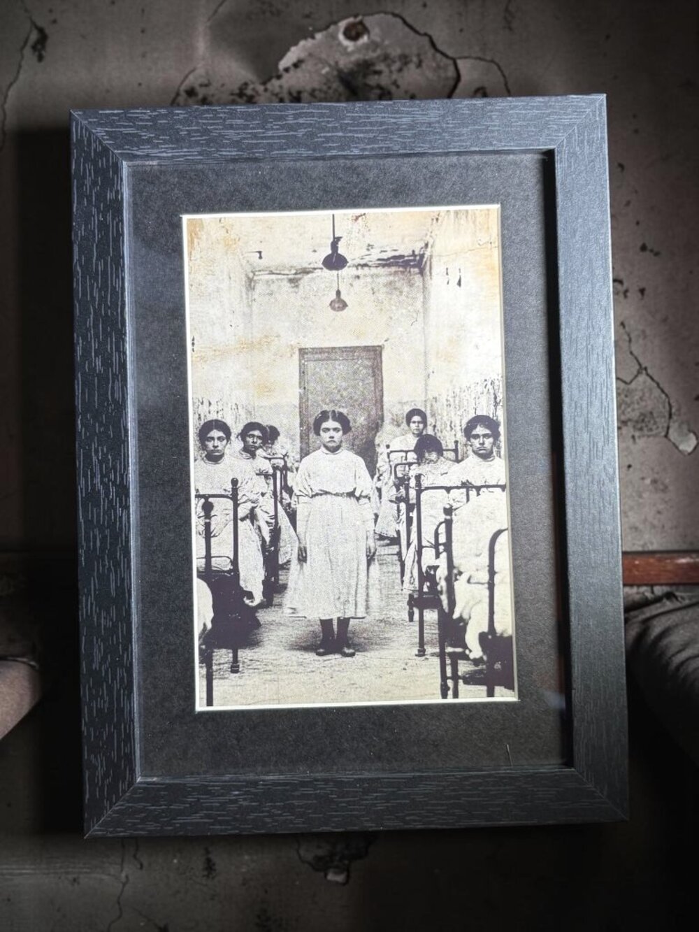 Eerie Vintage Ward Scene Framed Art | 5x7 Gothic Décor